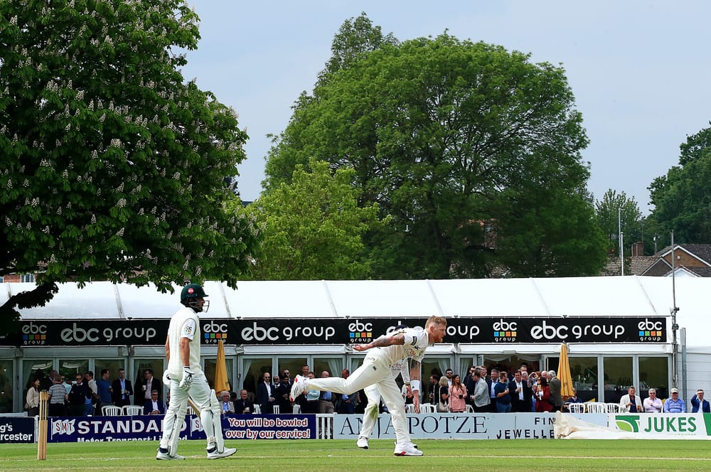 Ben Stokes bowling for Durham against Worcestershire