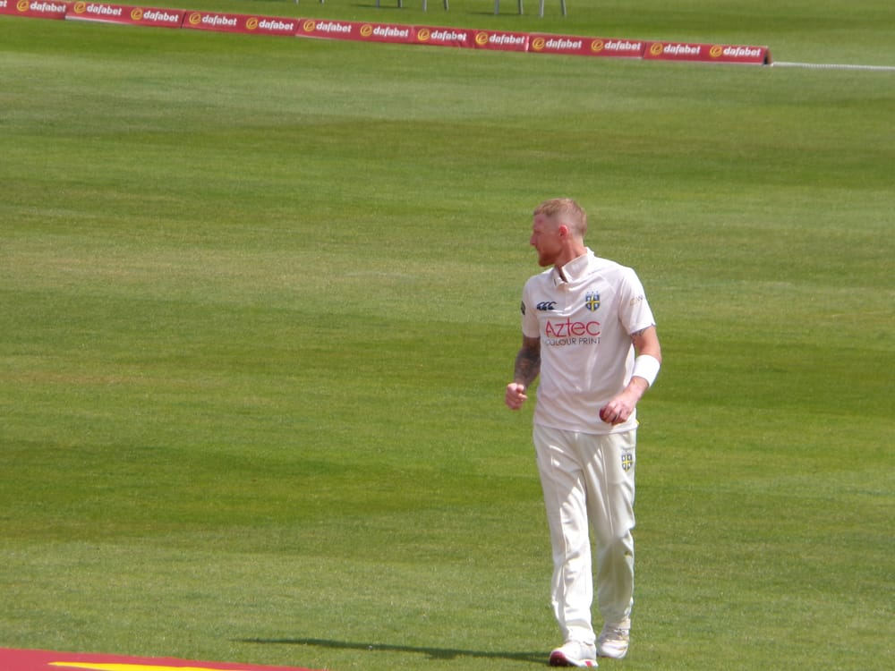 Ben Stokes preparing to bowl for Durham against Northamptonshire in the Rothesay County Championship