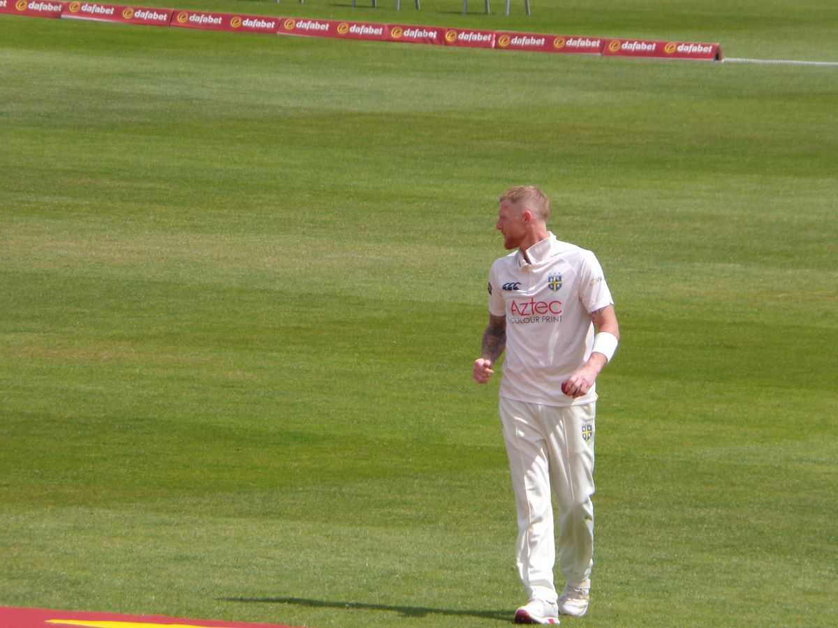 Ben Stokes preparing to bowl for Durham against Northamptonshire in the Rothesay County Championship