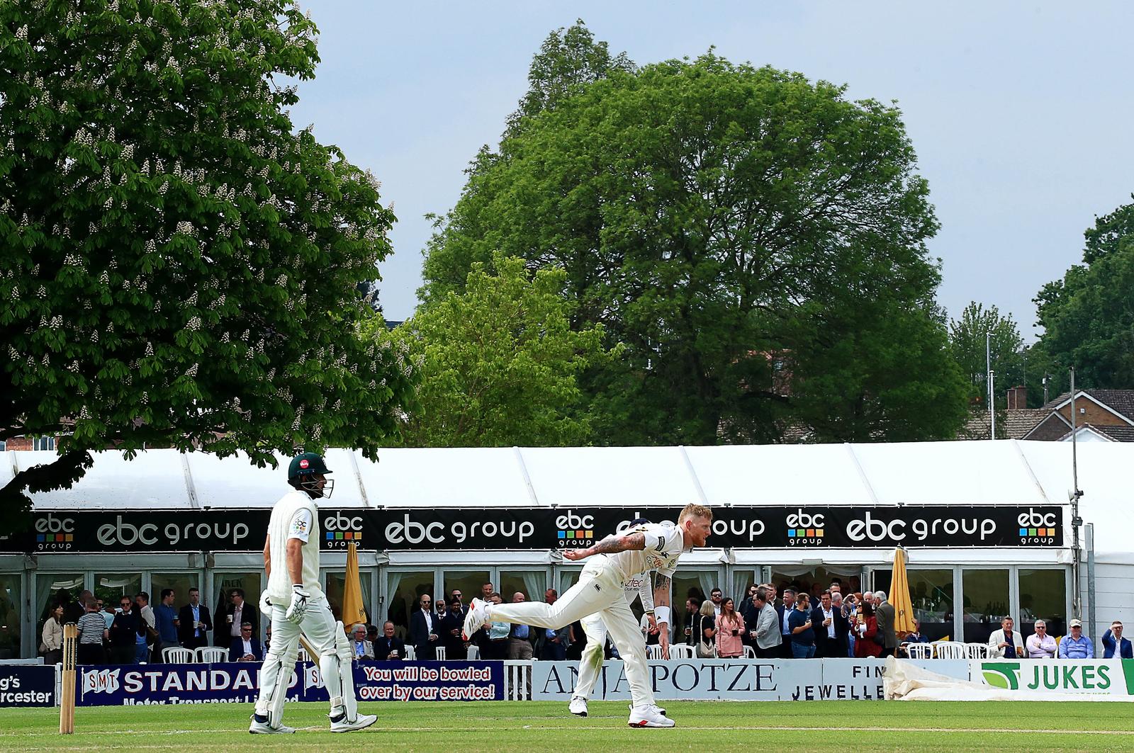 Ben Stokes bowling for Durham against Worcestershire