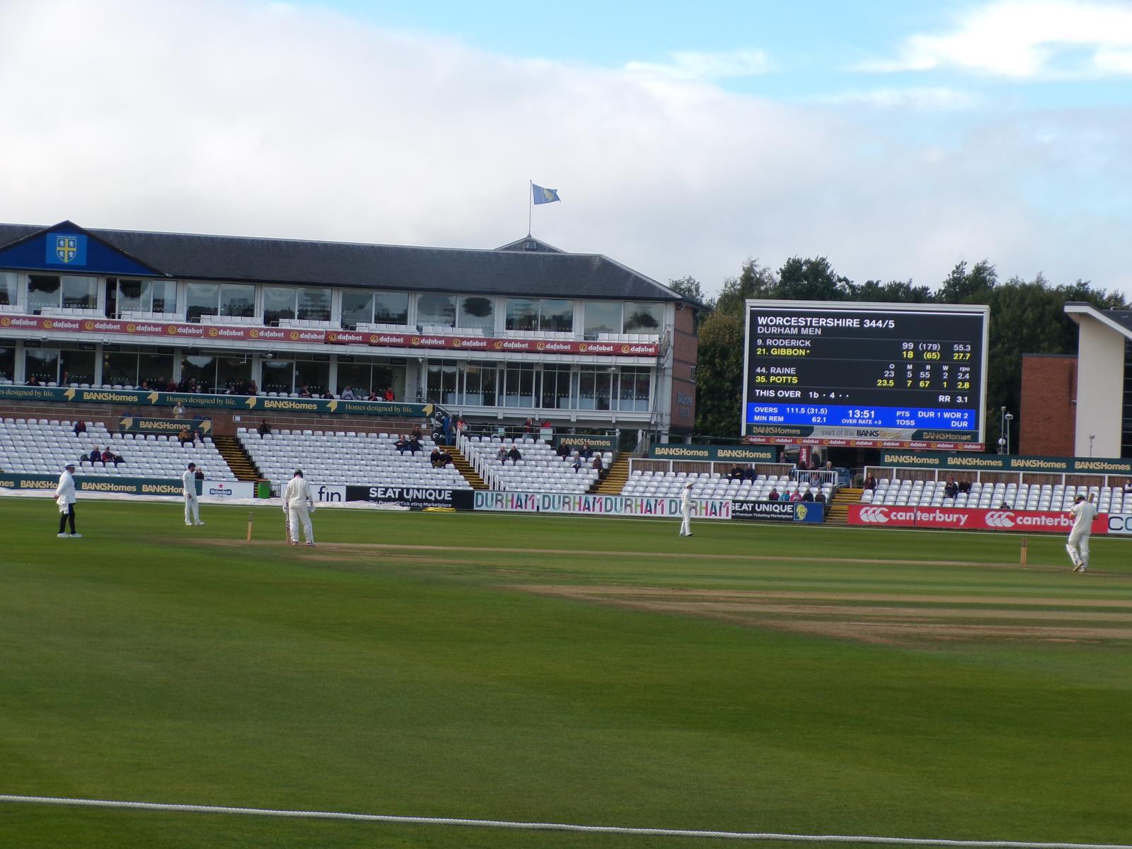 Durham playing against Worcestershire at the Banks Homes Riverside.