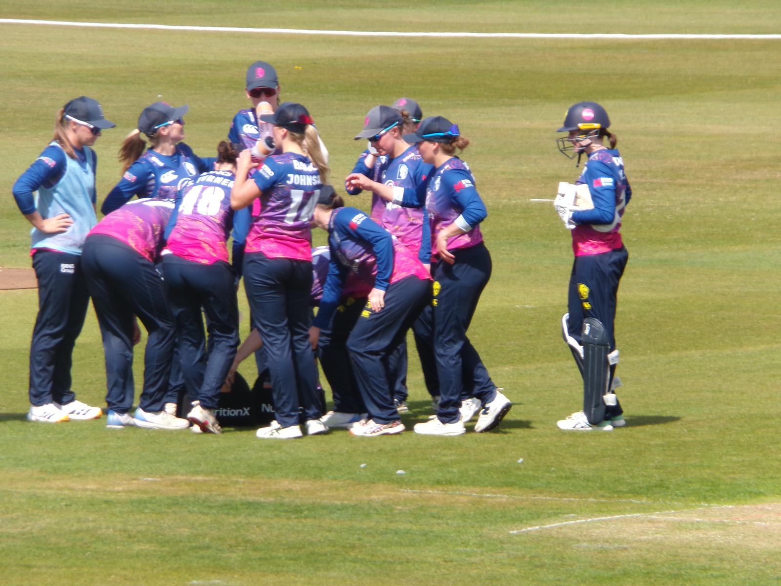 Durham women celebrate a wicket