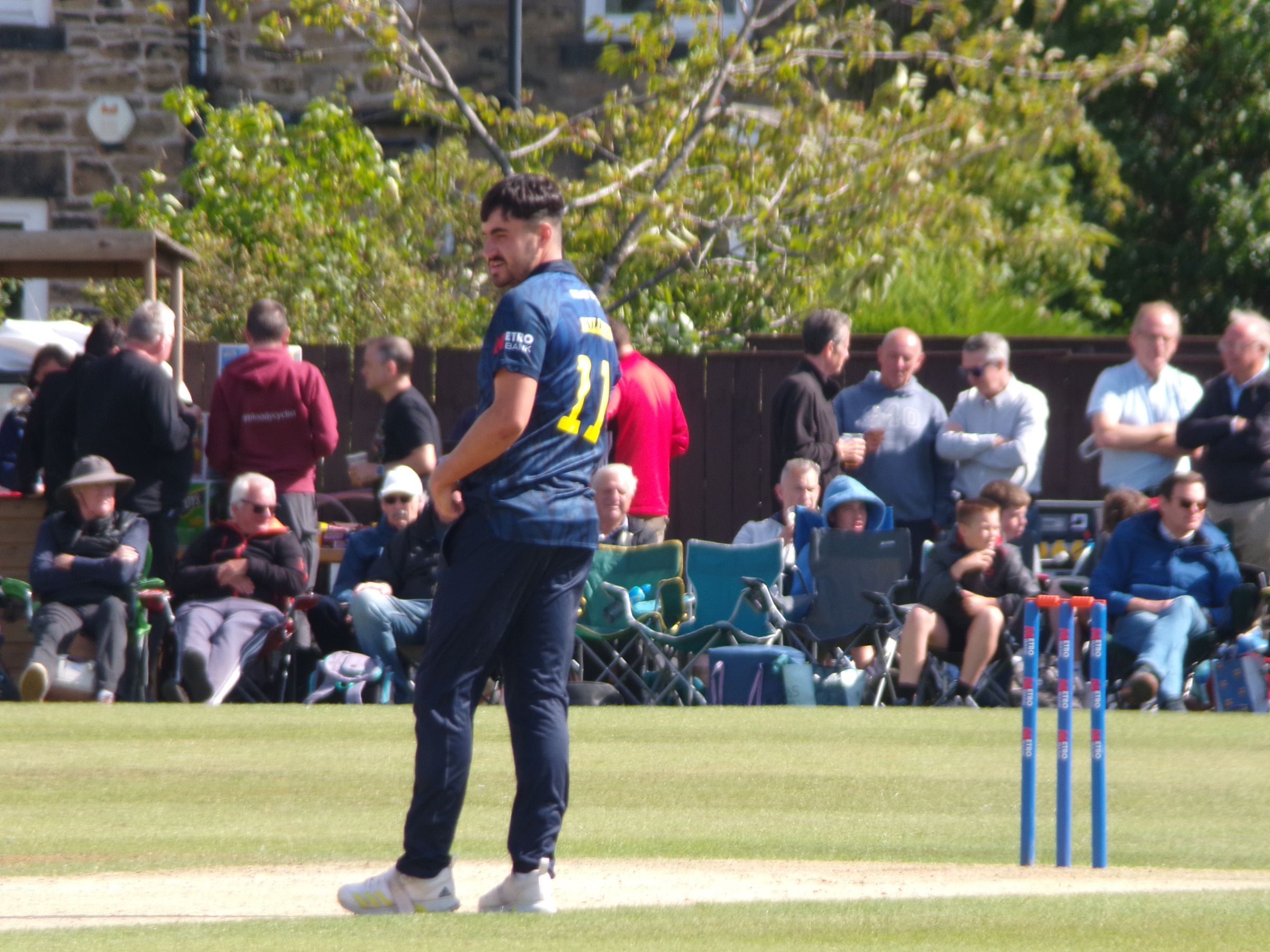 Mitchell Killeen looks on after bowling a delivery during Durham's Metro Bank One Day Cup game with Sussex