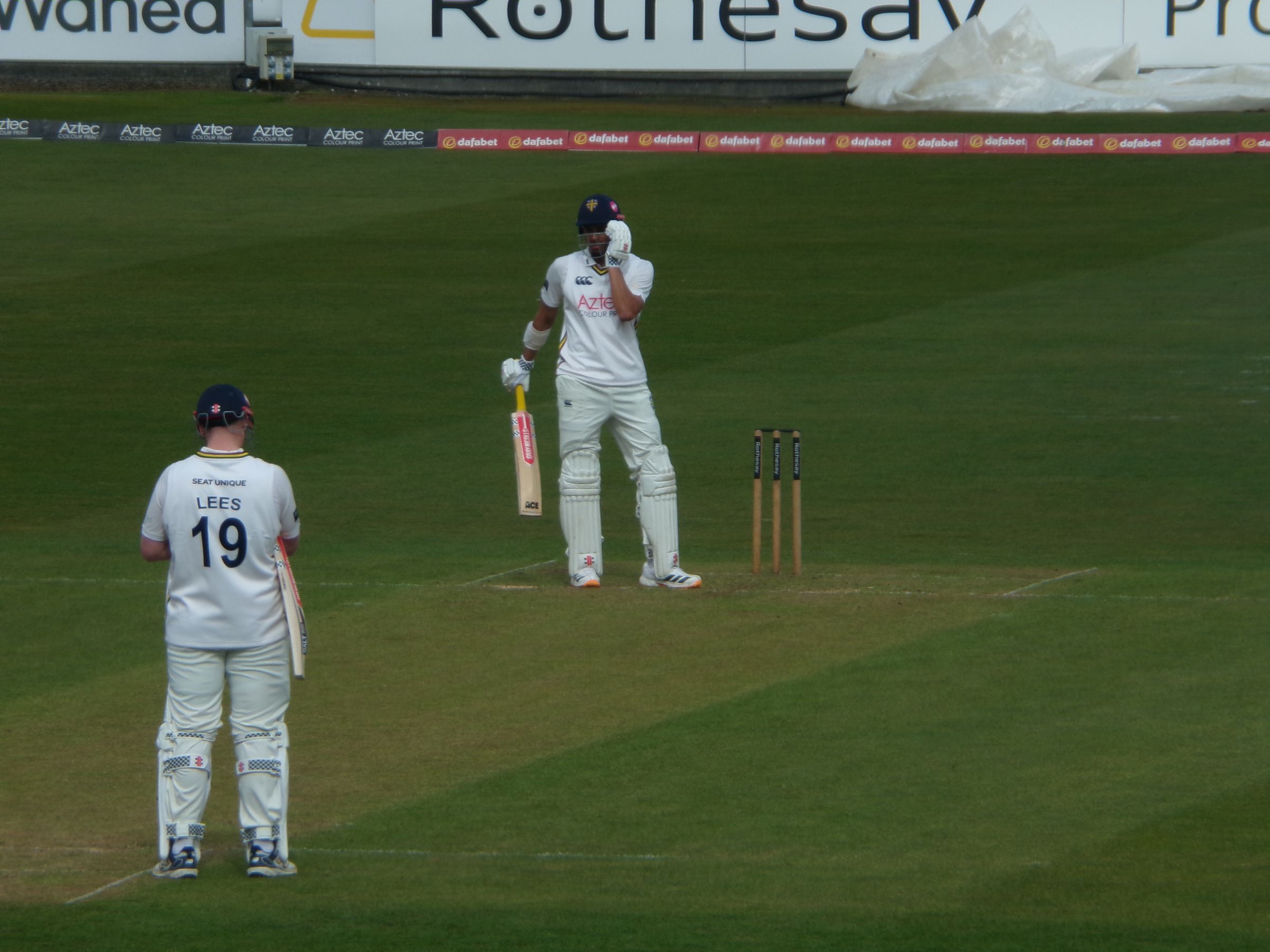 Emilio Gay prepares to face a delivery for Durham against Kent