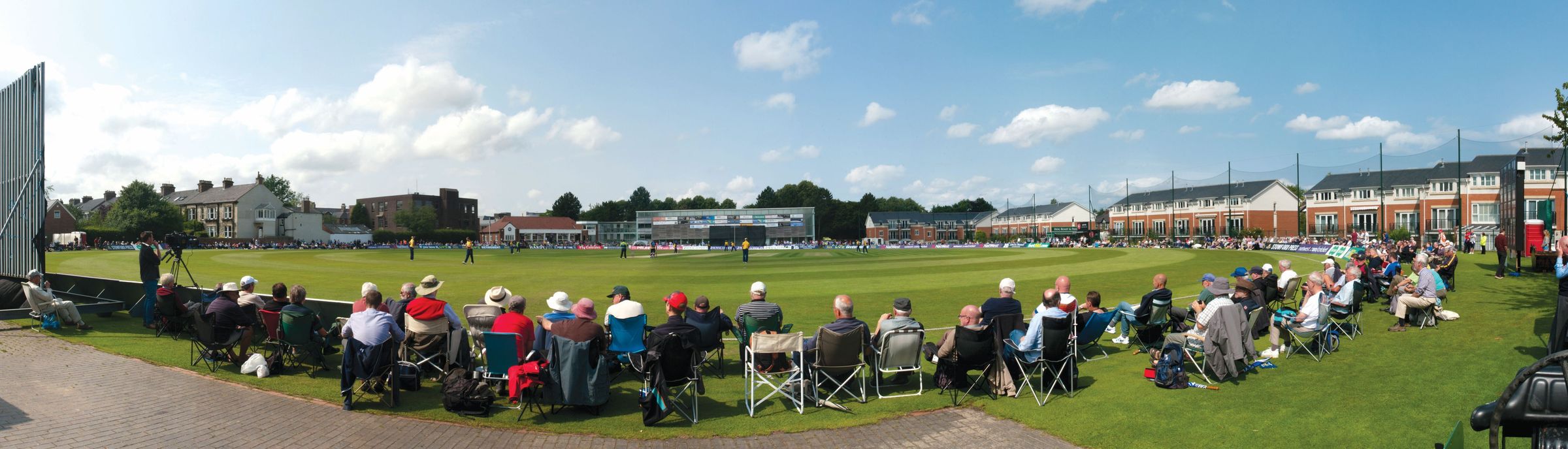 An image of South Northumberland Cricket Club during Durham's first ever game there, a One Day Cup fixture against Warwickshire